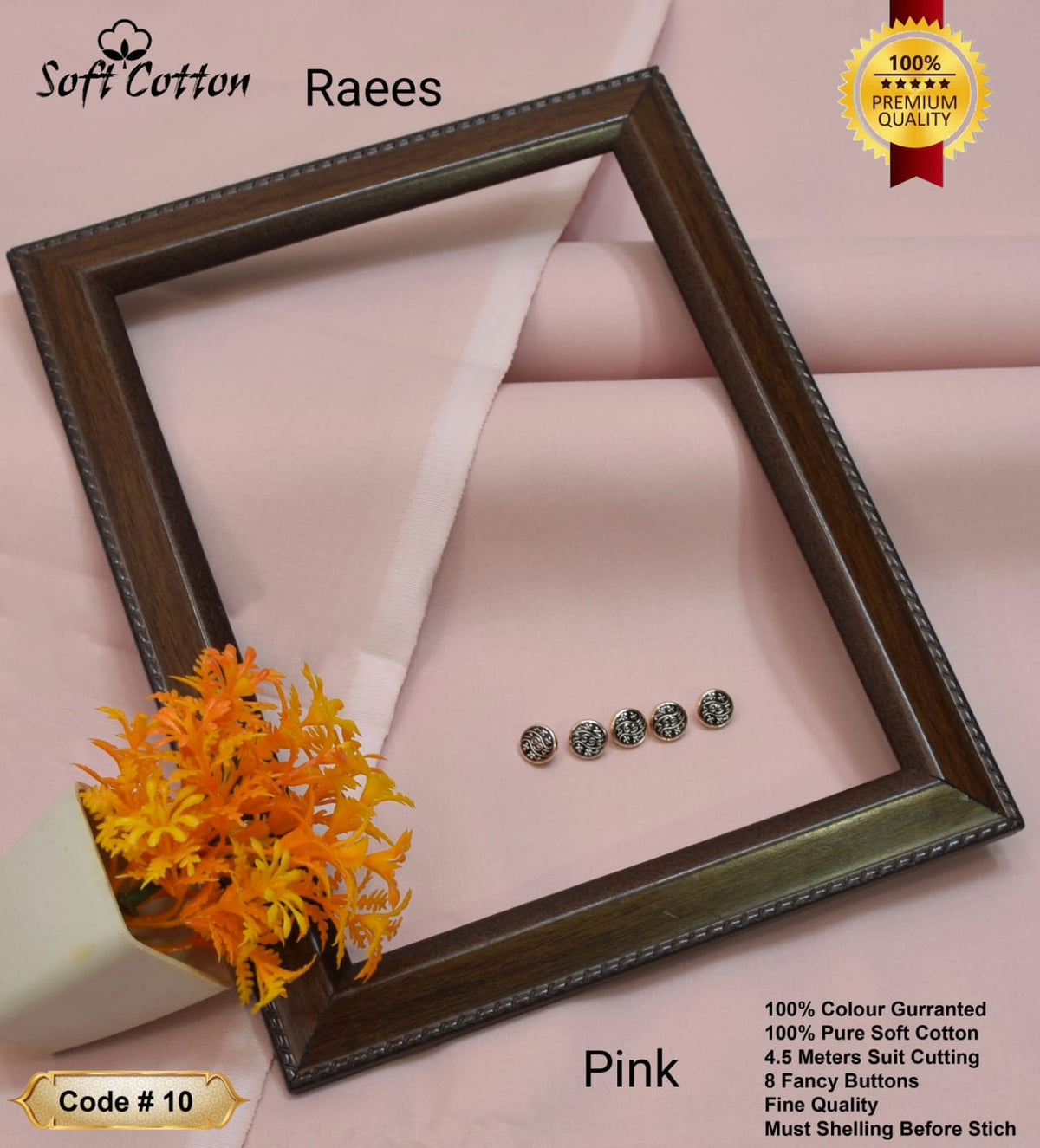 Premium Fine Quality Soft Cotton Fabric-Pink