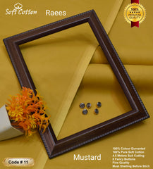 Premium Fine Quality Soft Cotton Fabric-Mustard