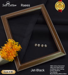 Premium Fine Quality Soft Cotton Fabric-Jet Black