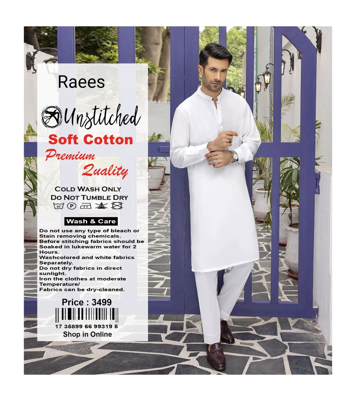 Premium Fine Quality Soft Cotton Fabric-Off White