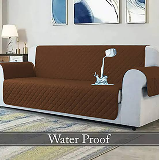 Water proof Cotton Quilted Sofa cover - Copper