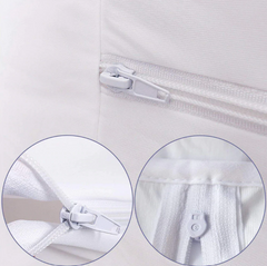 Double Sided Zipper Water Proof Mattress Cover - White
