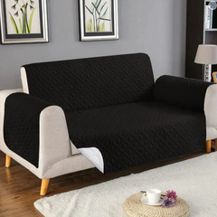Ultrasonic Microfiber Sofa Cover - Black