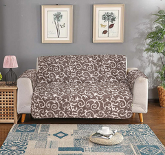 Printed Quilted Sofa Runners - Sofa Coats - Light Brown