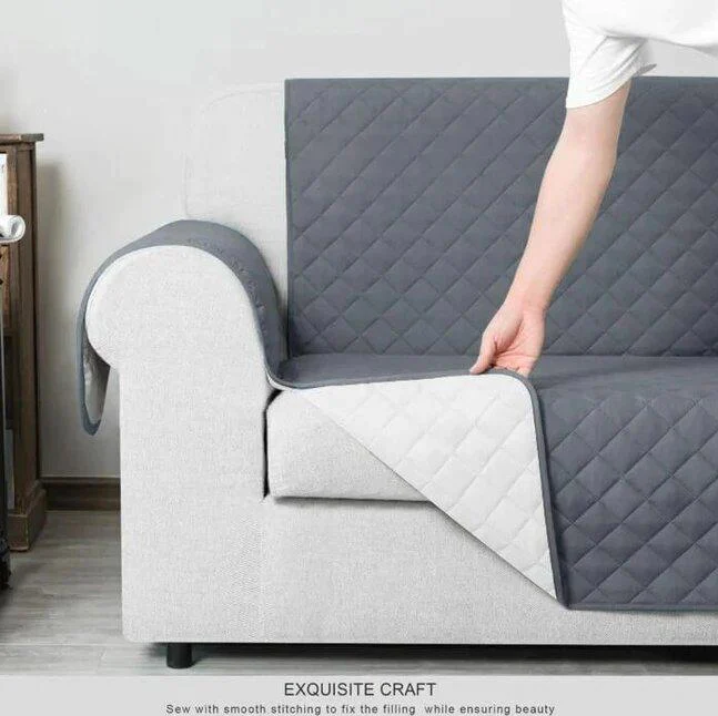 Water proof Cotton Quilted Sofa cover - Grey