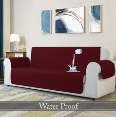 Water proof Cotton Quilted Sofa cover - Maroon
