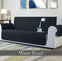 Water proof Cotton Quilted Sofa cover - Black