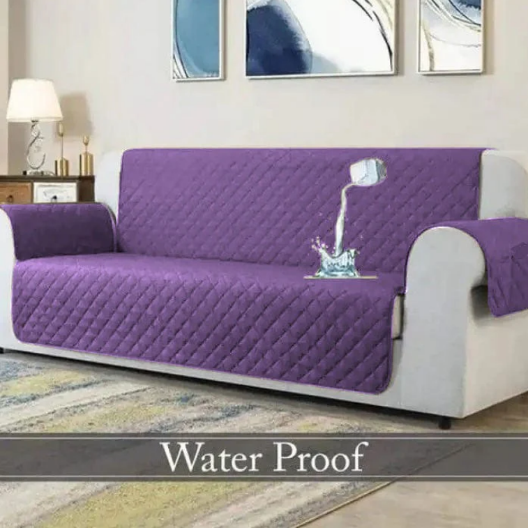 Water proof Cotton Quilted Sofa cover - Purple