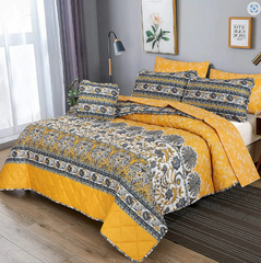 Quilted Comforter Set - 7 PCS - Fire