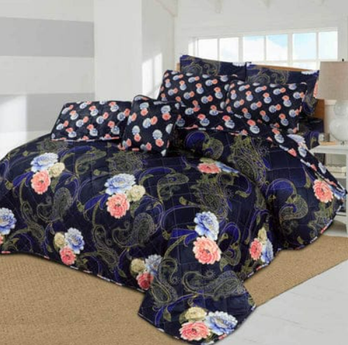 Quilted Comforter Set - 7 PCS - Flora
