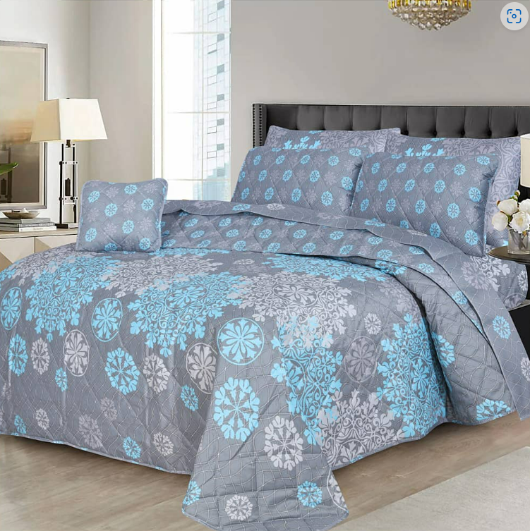 Quilted Comforter Set - 7 PCS - Snow