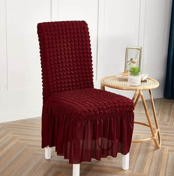 Bubble Fabric Chair Covers - Maroon