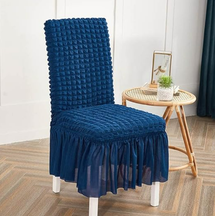 Bubble Fabric Chair Covers - Blue