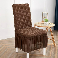 Bubble Fabric Chair Covers - Brown
