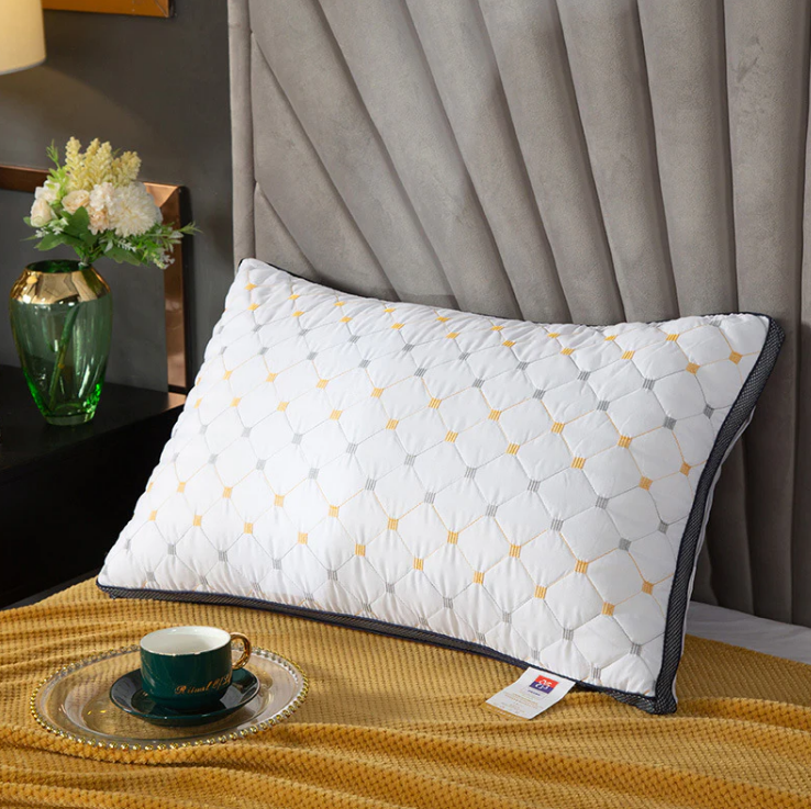 Premium Embroidered Bed Pillow With Filling