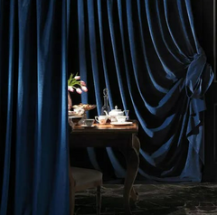 Plain Dyed Curtains - Dark Blue