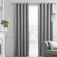 Plain Dyed Curtains - Light Grey