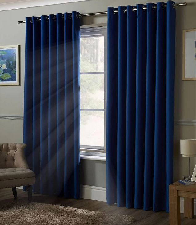 Plain Dyed Curtains - Blue