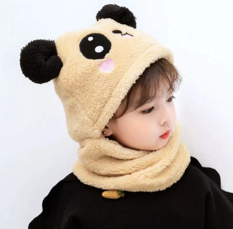 Kids Panda Wool Cap - Skin