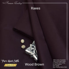 Premium Fine Quality Hard Cotton Fabric-Wood Brown