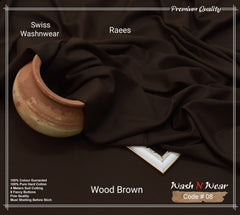 Men's Unstitched Premium Swiss Wash & Wear - Wood Brown