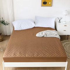 Quilted Cotton Water Proof Mattress Protector - Brown